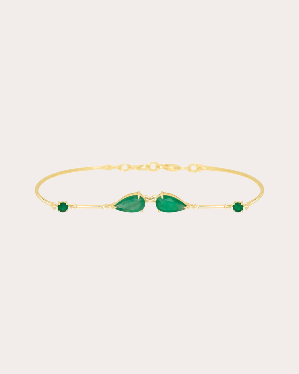 Emerald & 18k Gold Dewdrop Duo Bracelet