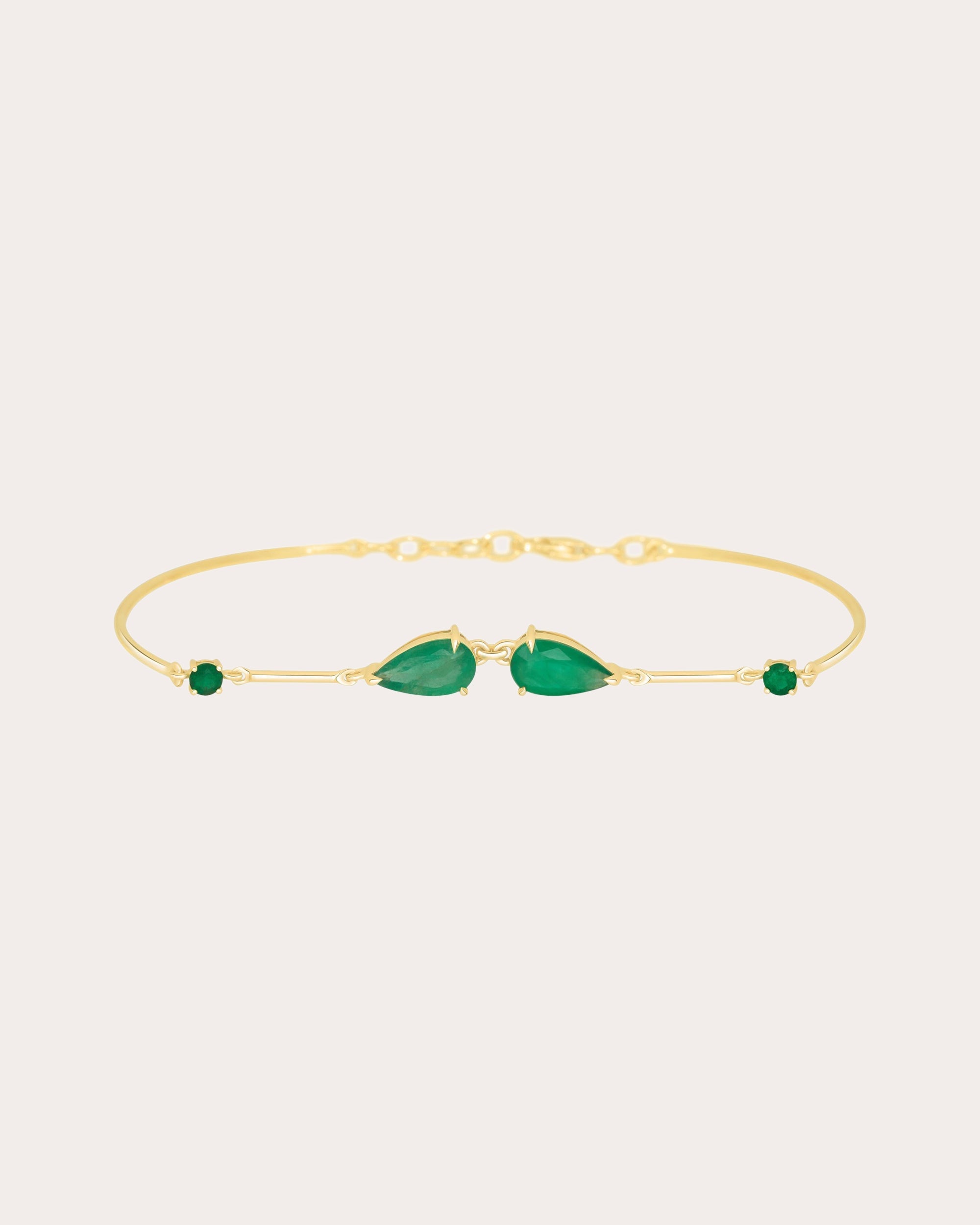 Emerald & 18k Gold Dewdrop Duo Bracelet