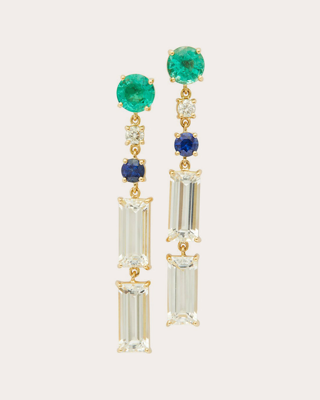 White Topaz & Diamond Starry Nights Drop Earrings