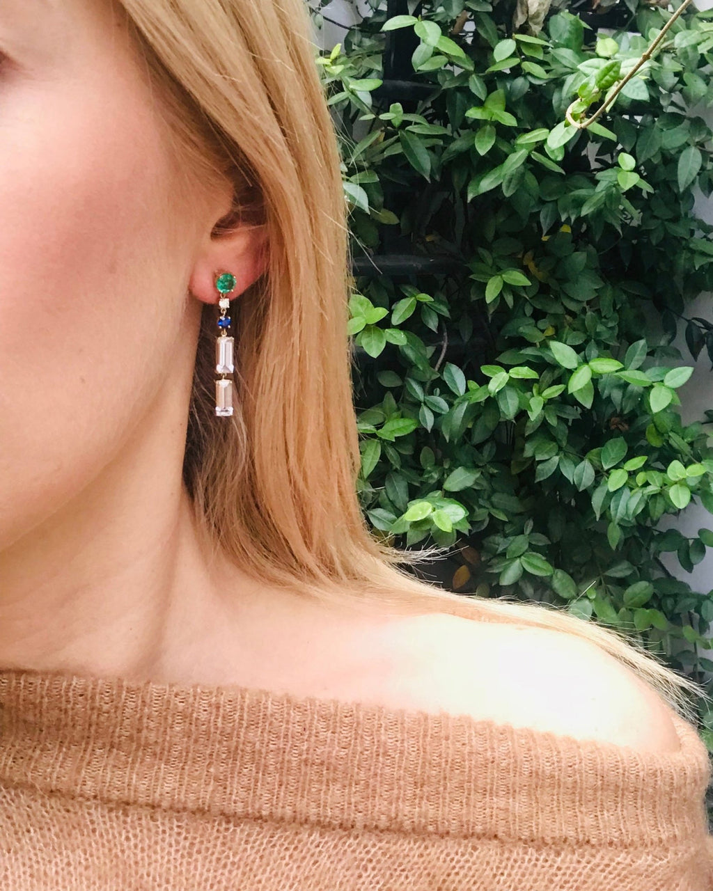 White Topaz & Diamond Starry Nights Drop Earrings