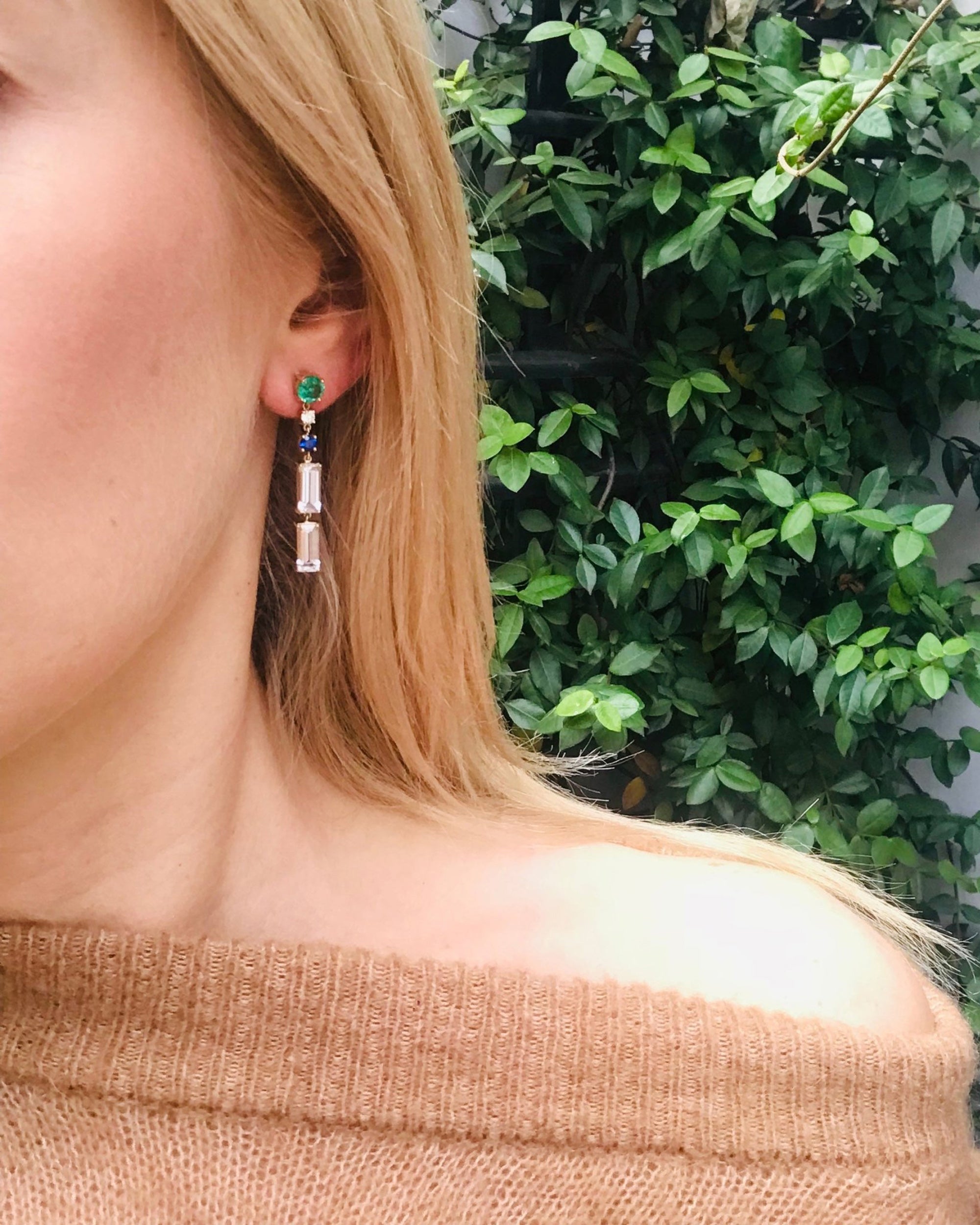 White Topaz & Diamond Starry Nights Drop Earrings