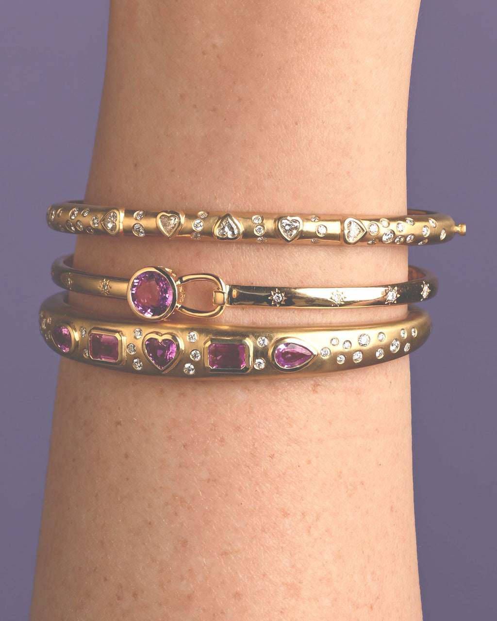 Diamond & 18k Gold Queen Of Hearts Bracelet