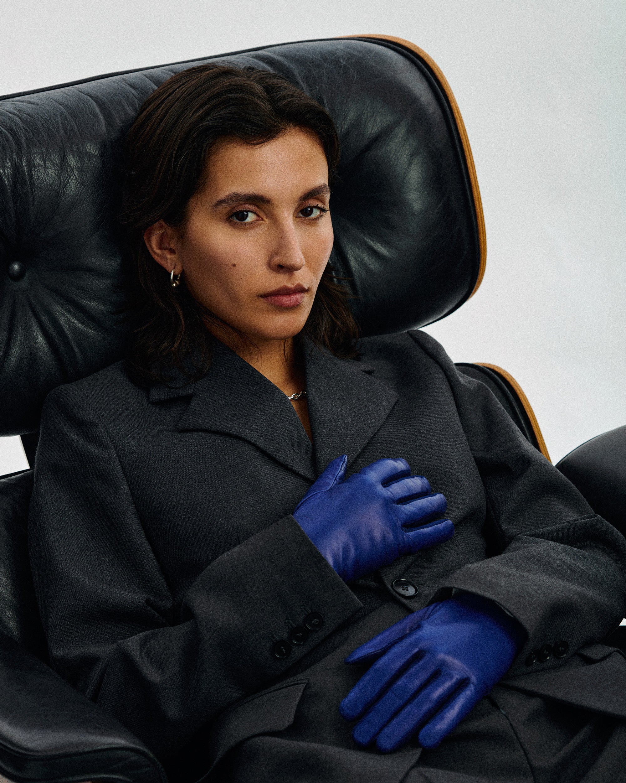 Blue Essentials Leather Gloves