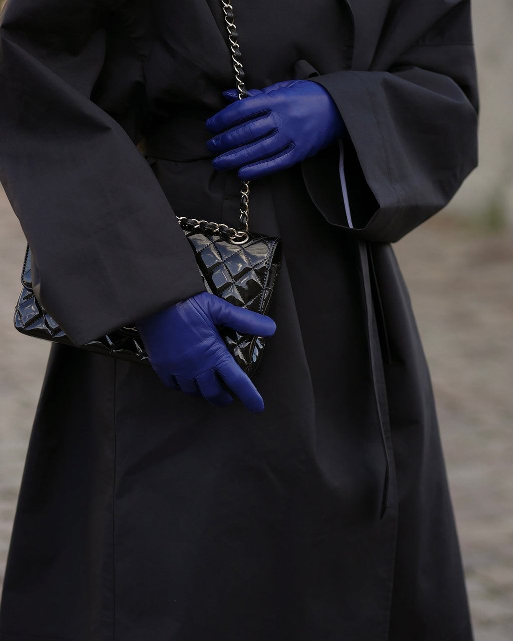 Blue Essentials Leather Gloves