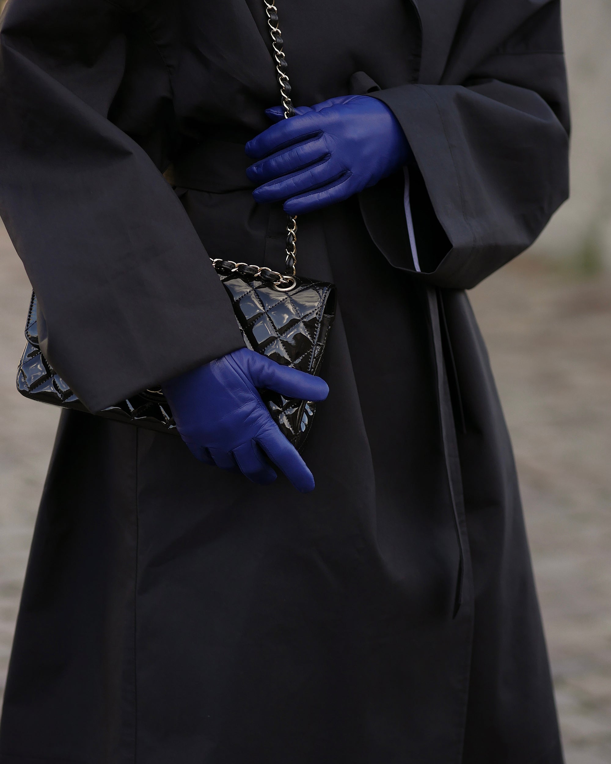 Blue Essentials Leather Gloves