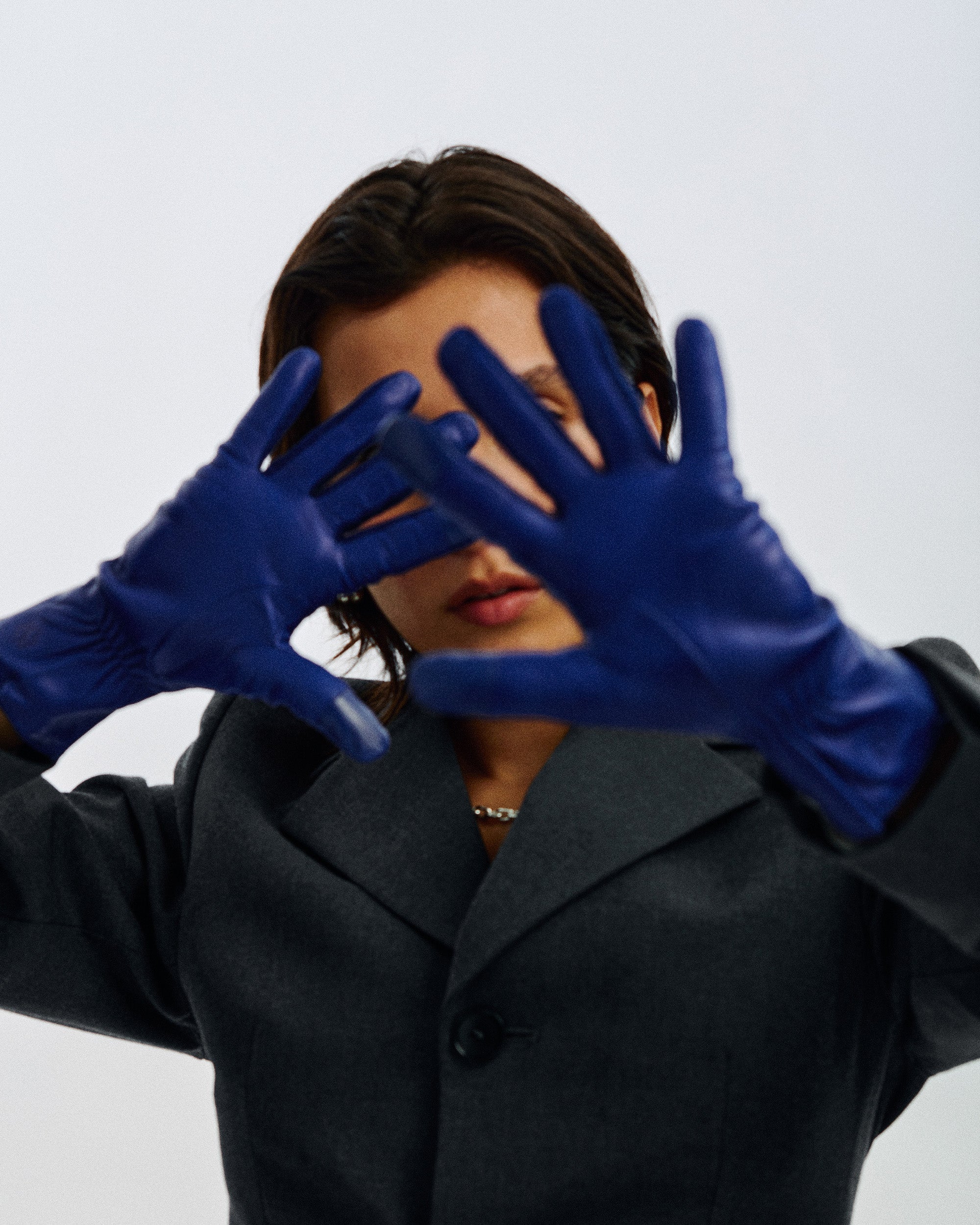 Blue Essentials Leather Gloves