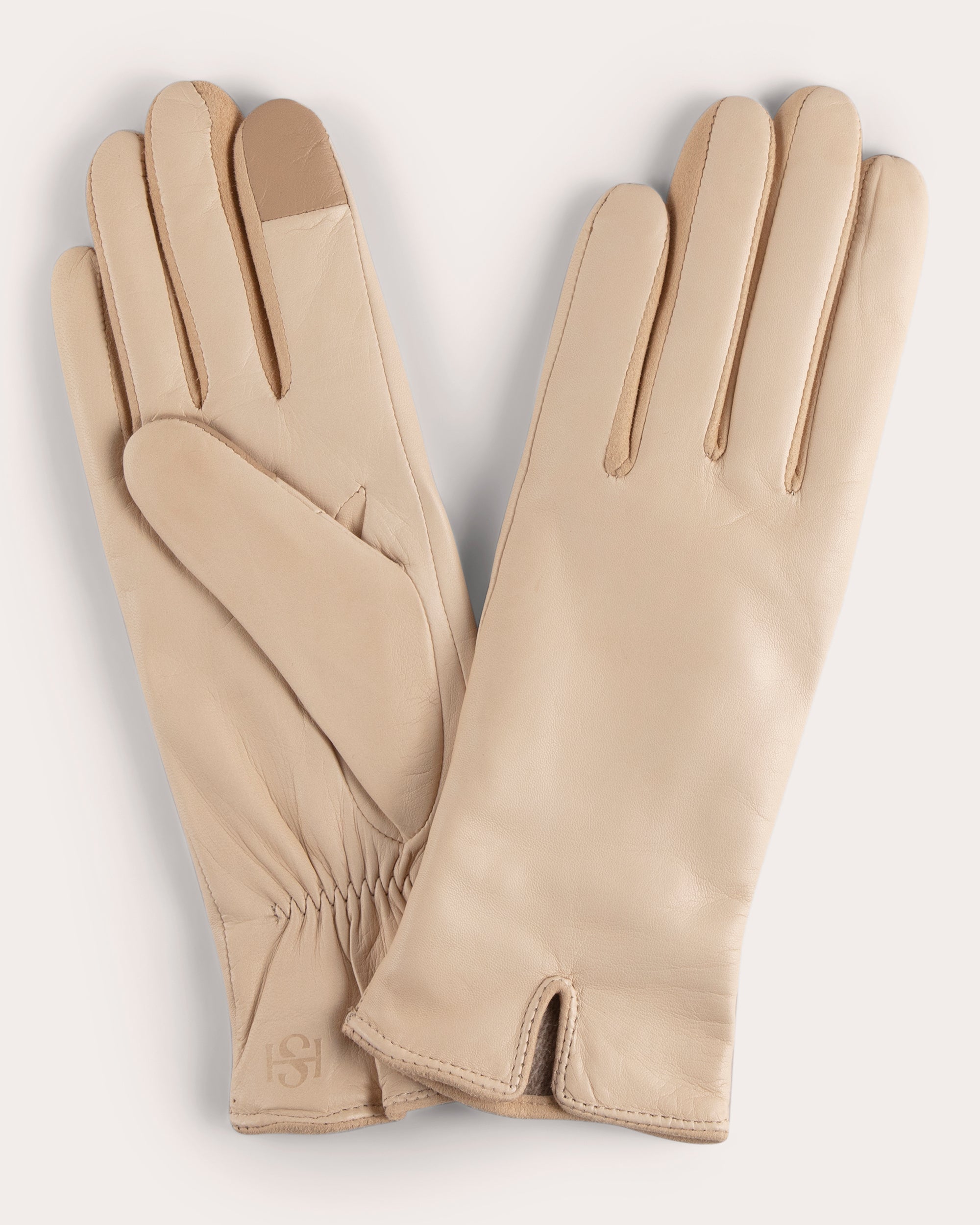 Cream Essentials Leather Gloves