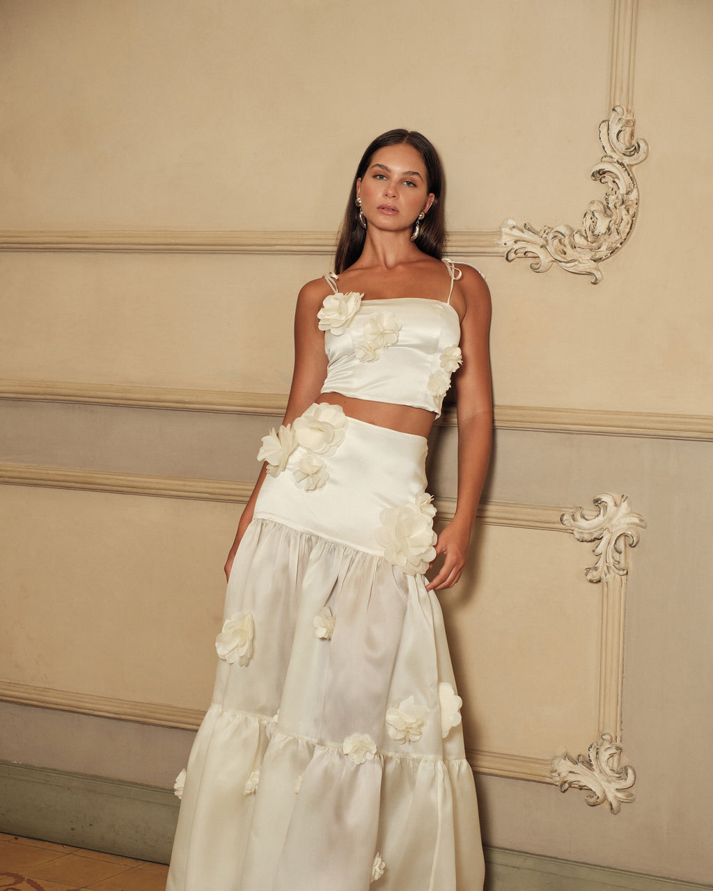 Marigold Tiered Silk Maxi Skirt