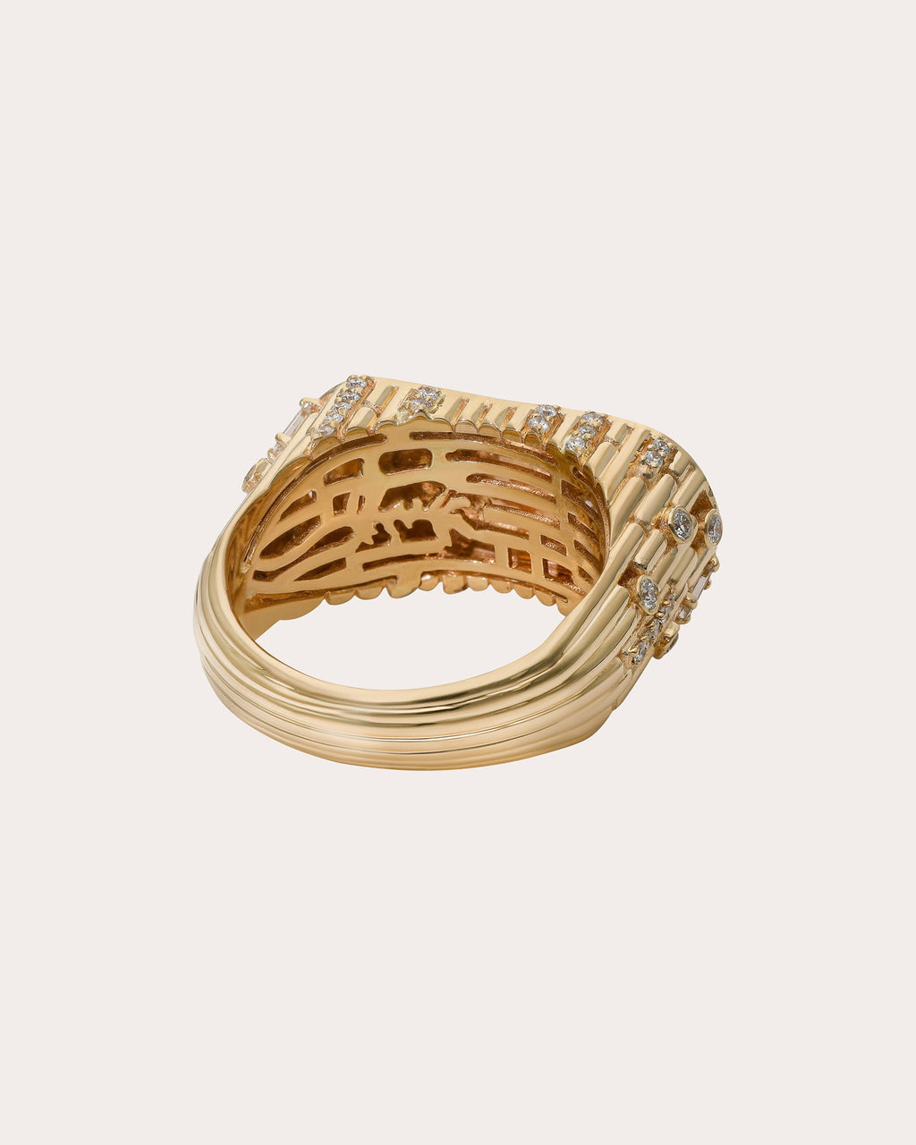 Diamond & 14k Gold Ethereal Skyline Signet Ring