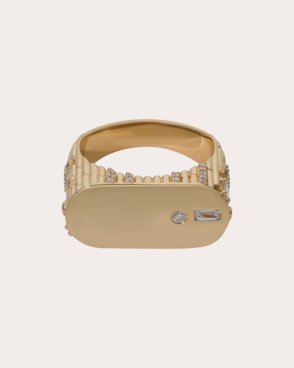 Diamond & 14k Gold Ethereal Skyline Signet Ring