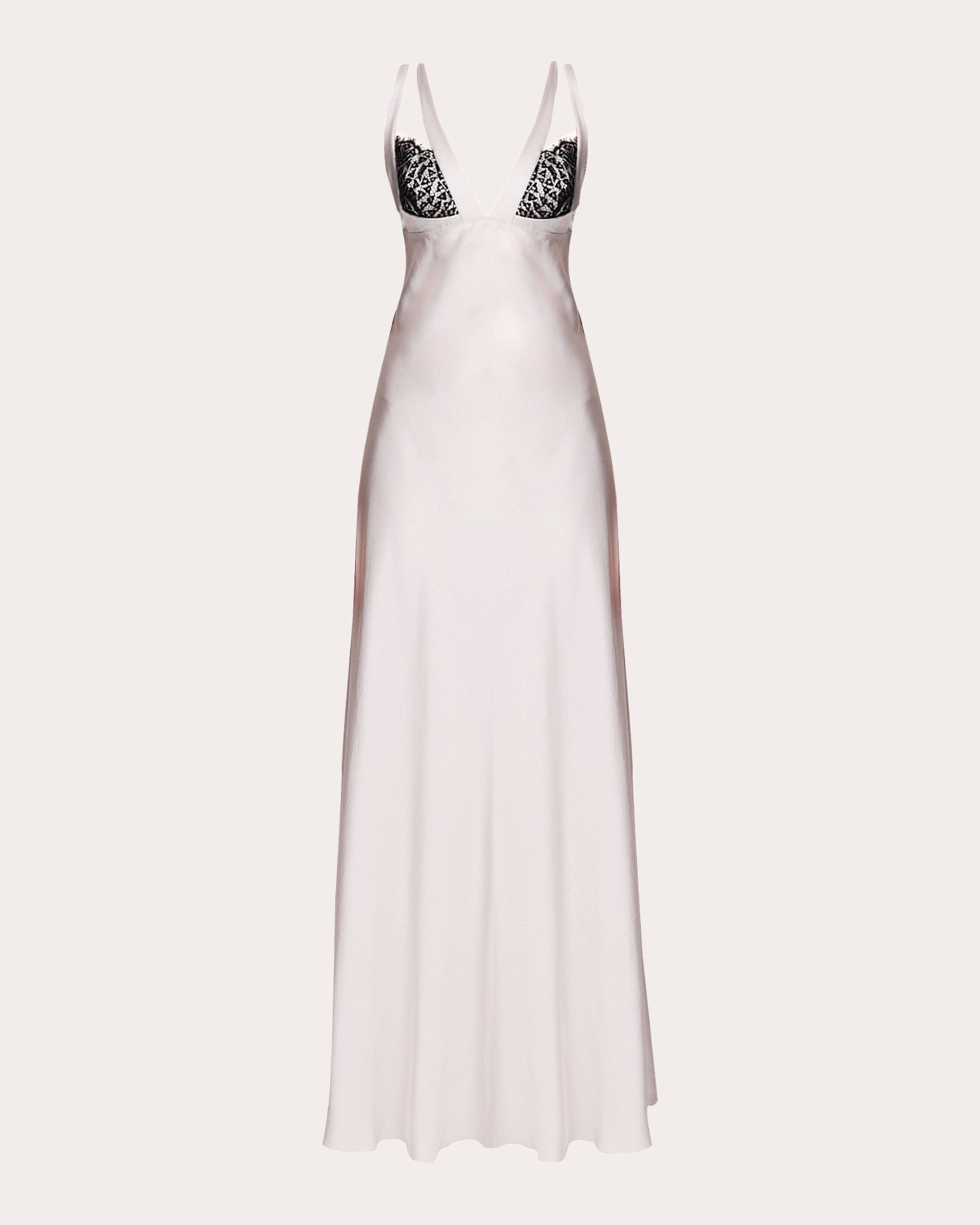 Eva Silk Lace Cutout Slip Maxi Dress
