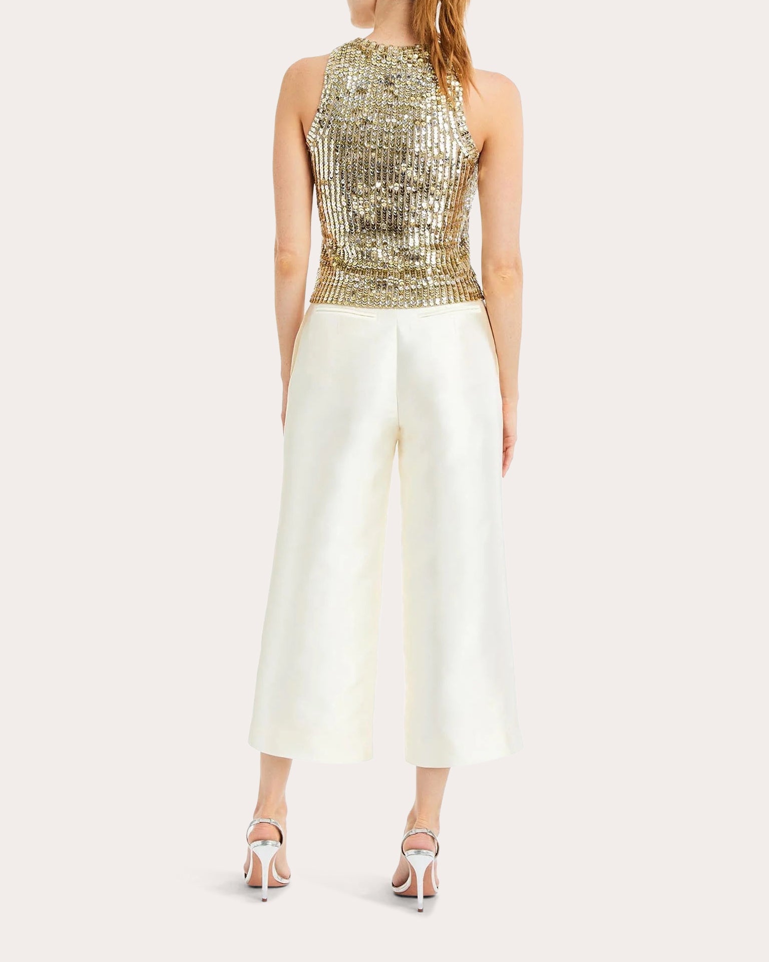 Blake Silk Twill Cropped Flare Pants