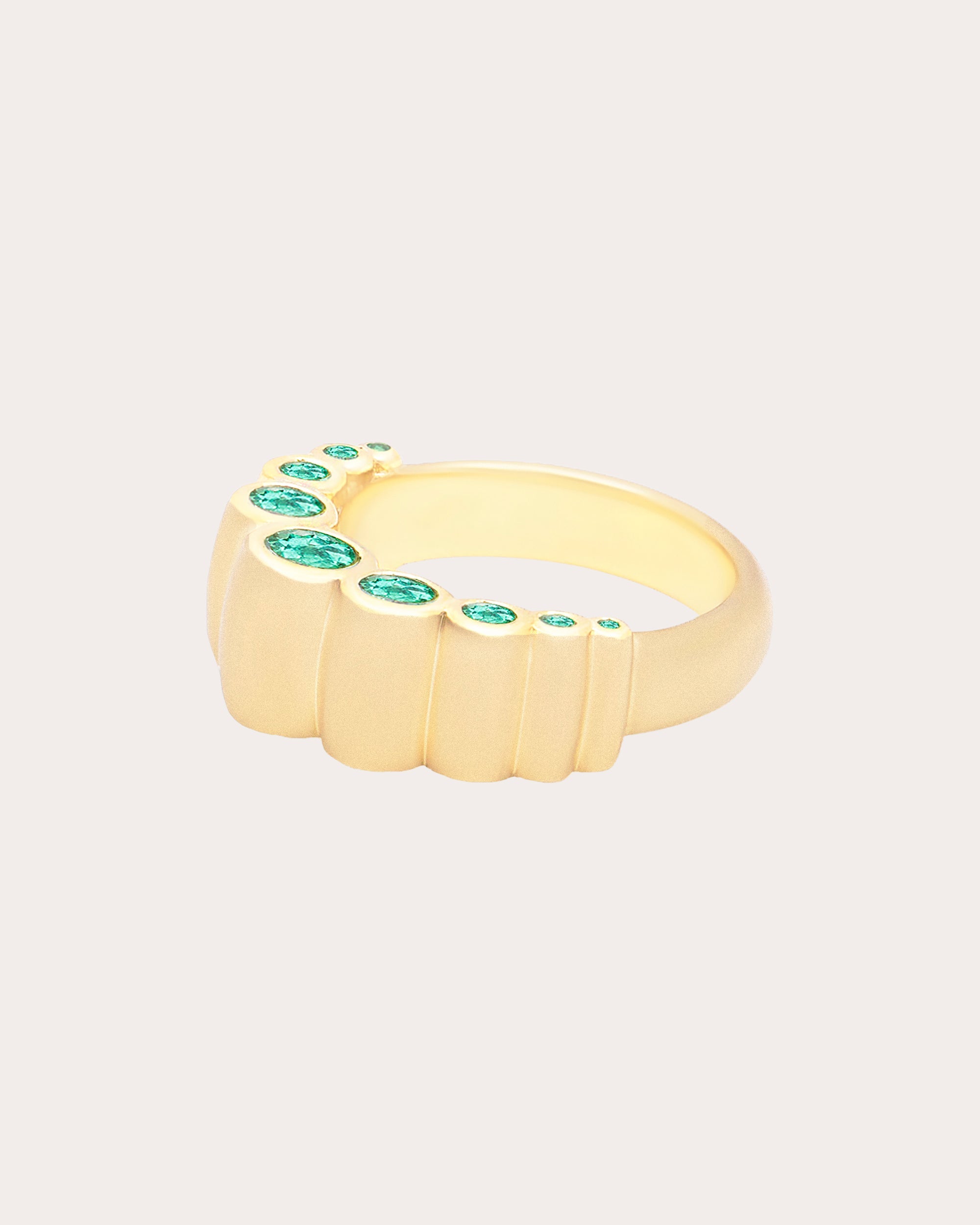 Emerald & 14k Gold Evolve Bubble Ring