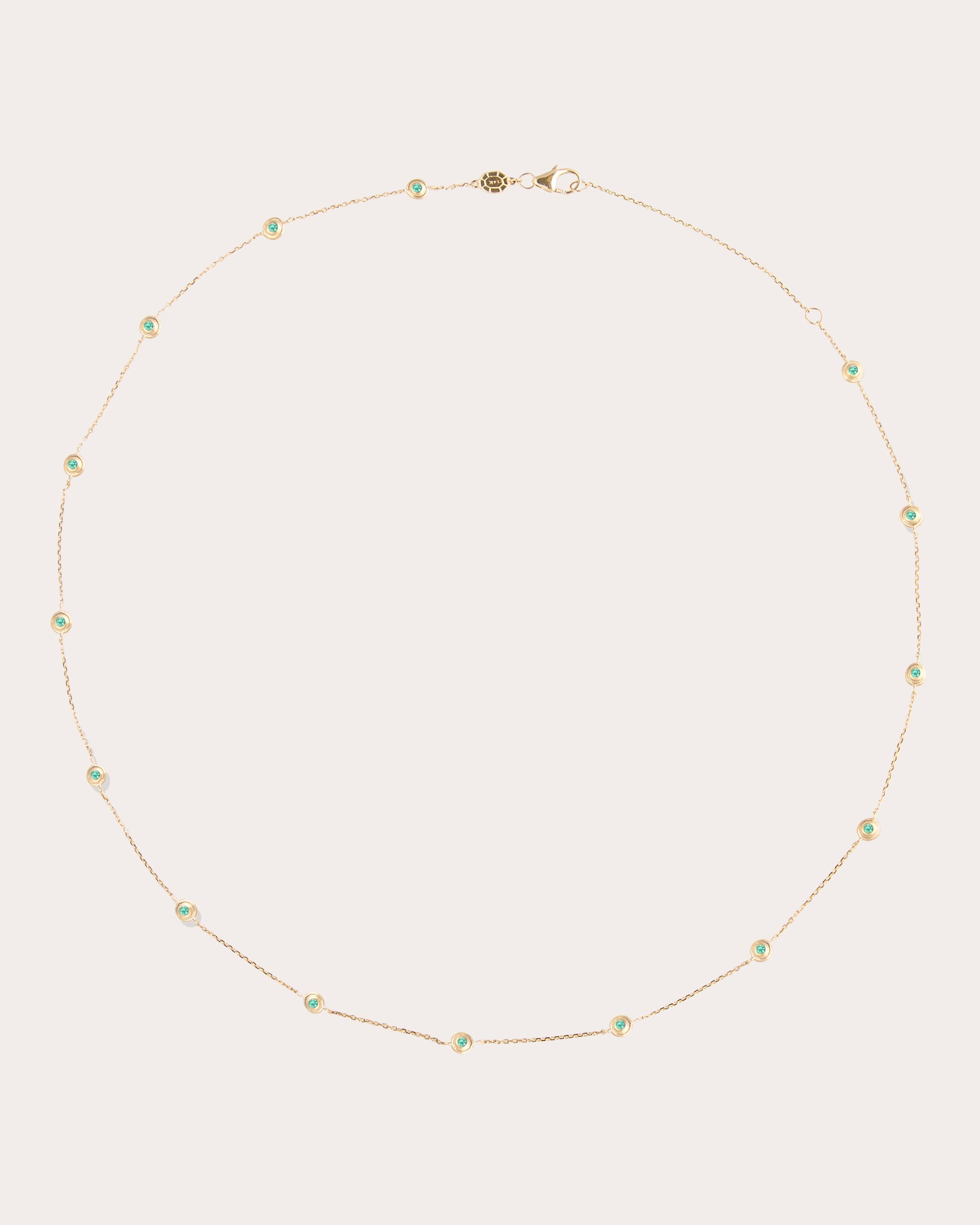 Emerald & 14k Gold Evolve Station Necklace