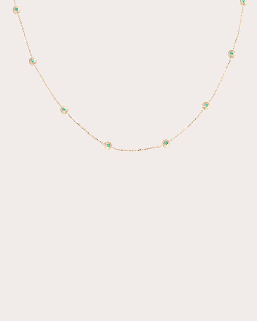Emerald & 14k Gold Evolve Station Necklace