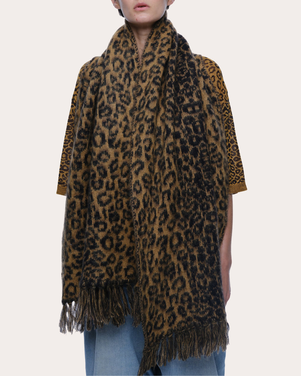 Cristobal Fringed Jacquard-Knit Cashmere-Blend Scarf