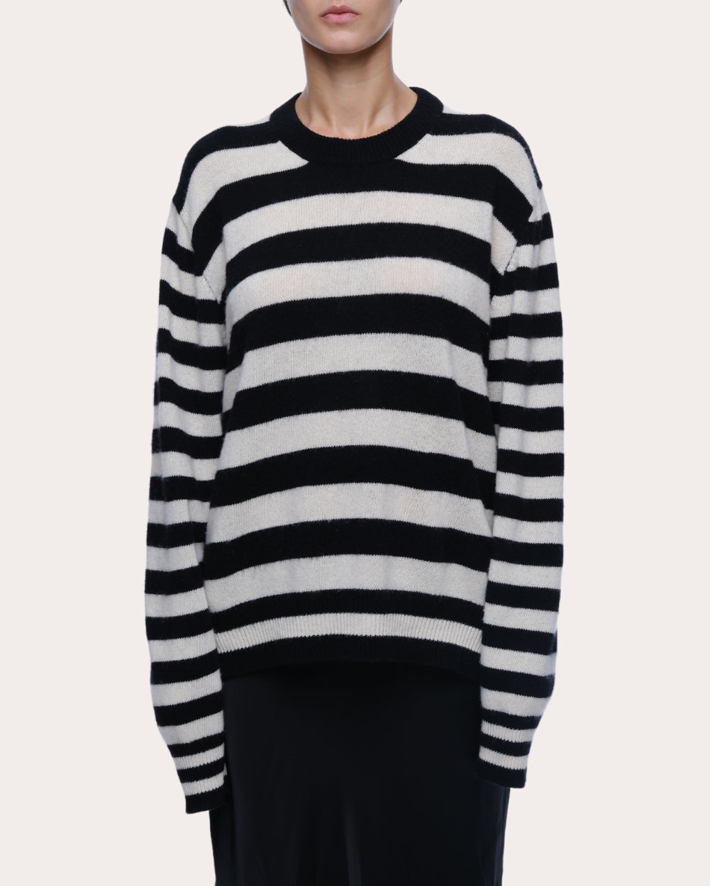 Jenn Stripe Brushed Cashmere Wool Sweater