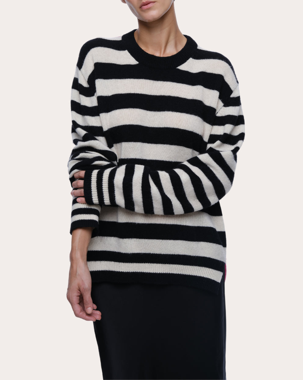Jenn Stripe Brushed Cashmere Wool Sweater