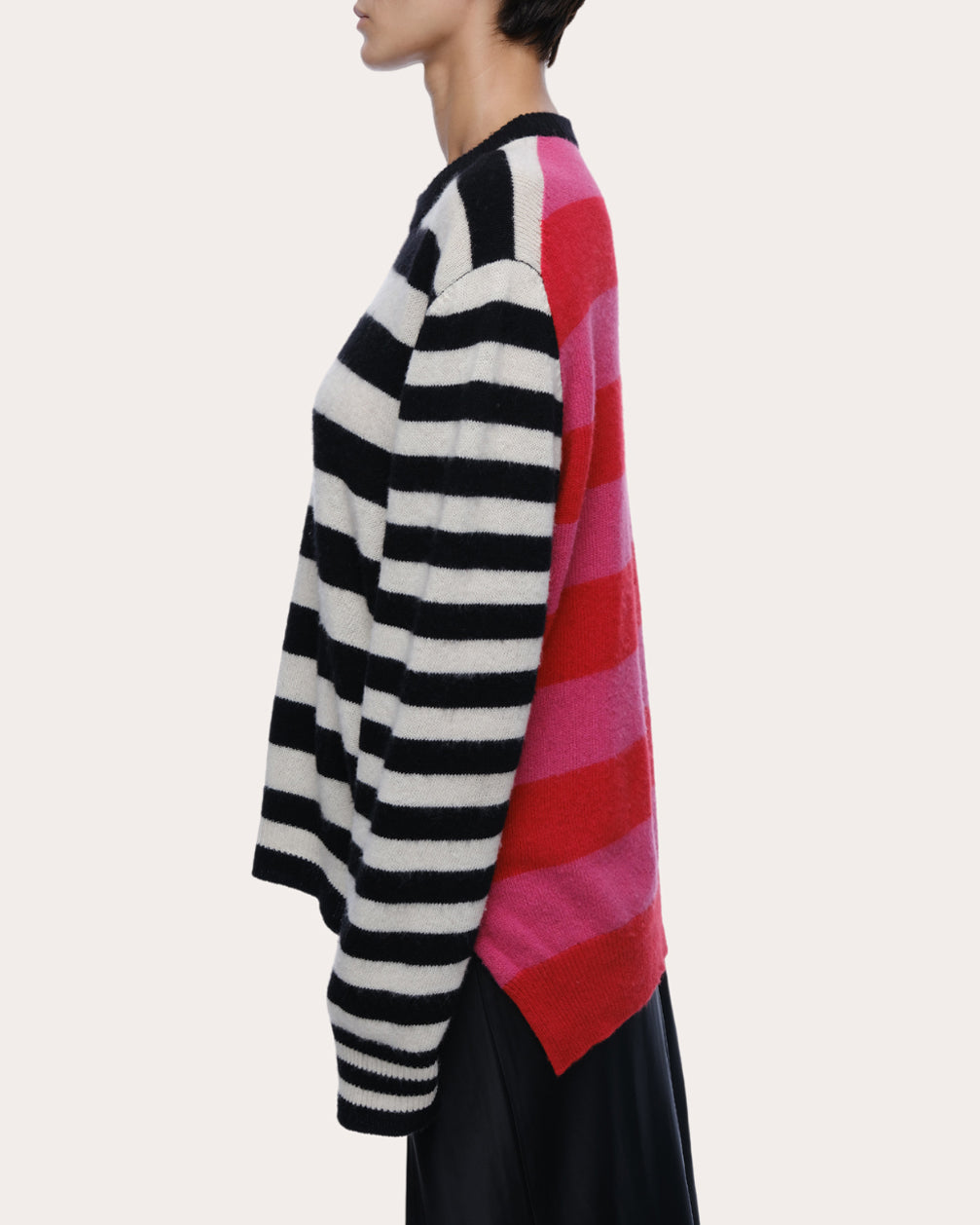 Jenn Stripe Brushed Cashmere Wool Sweater