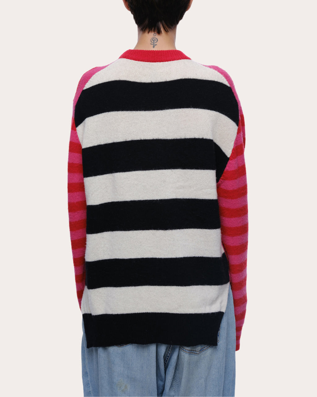 Jenn Stripe Brushed Cashmere Wool Sweater