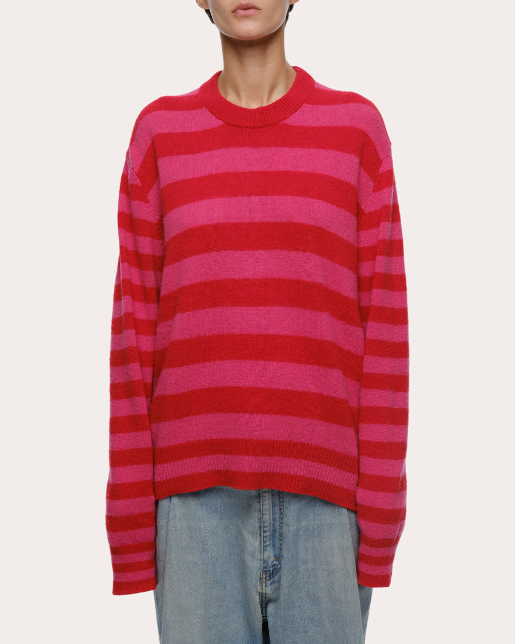 Jenn Stripe Brushed Cashmere Wool Sweater