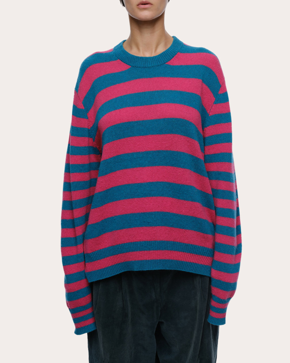 Jenn Stripe Brushed Cashmere Wool Sweater