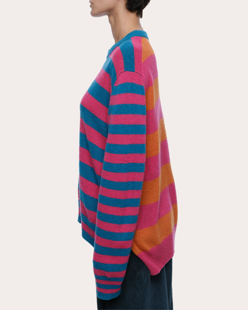 Jenn Stripe Brushed Cashmere Wool Sweater