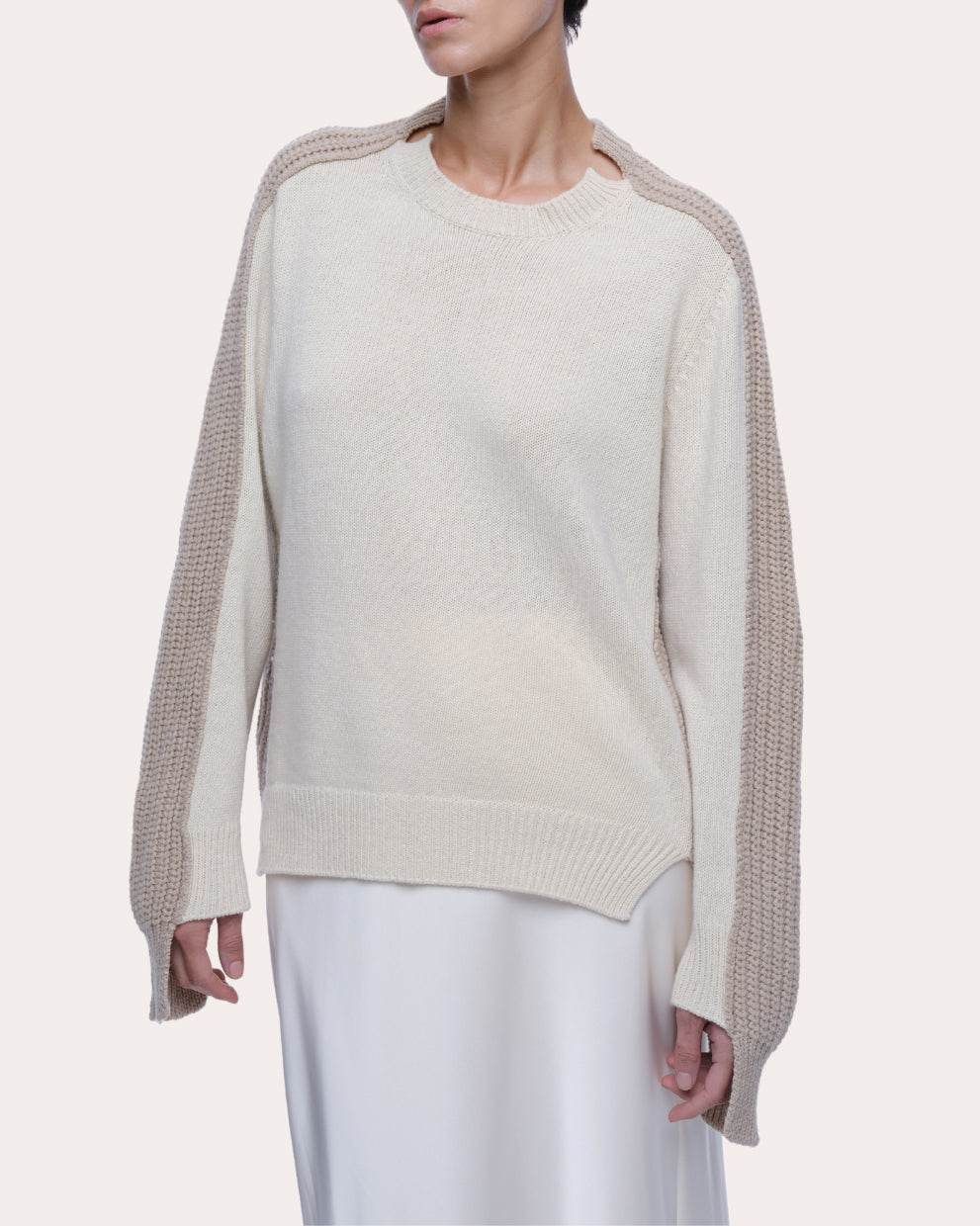 Max Cashmere Wool Paneled Sweater