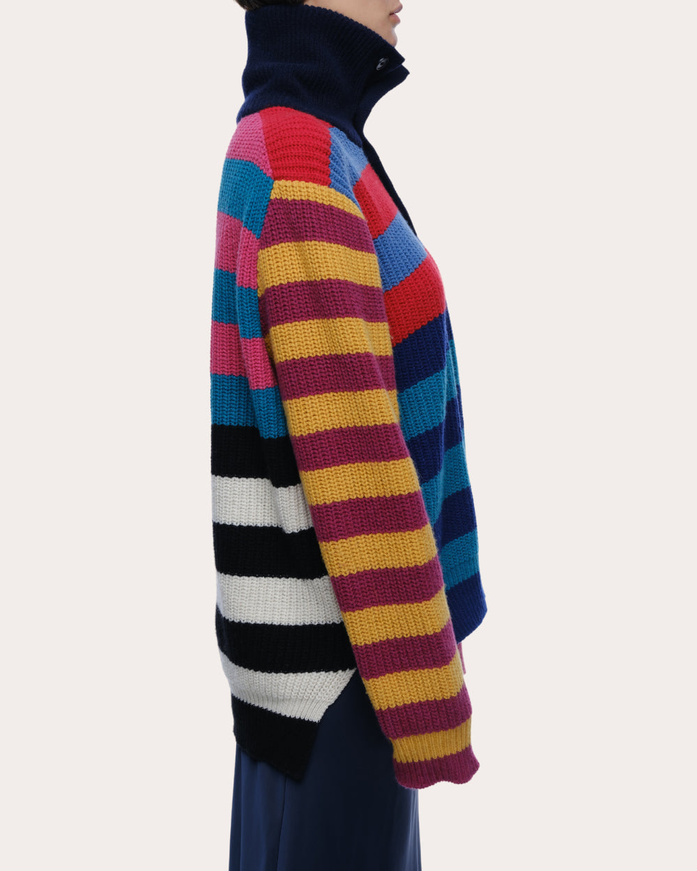 Parker Striped Cashmere-Blend Polo Sweater