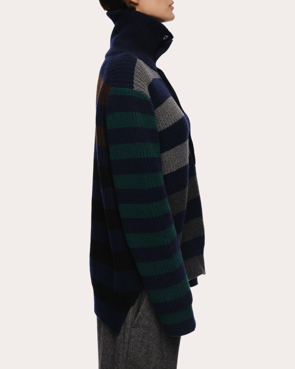 Parker Stripe Cashmere Polo Sweater