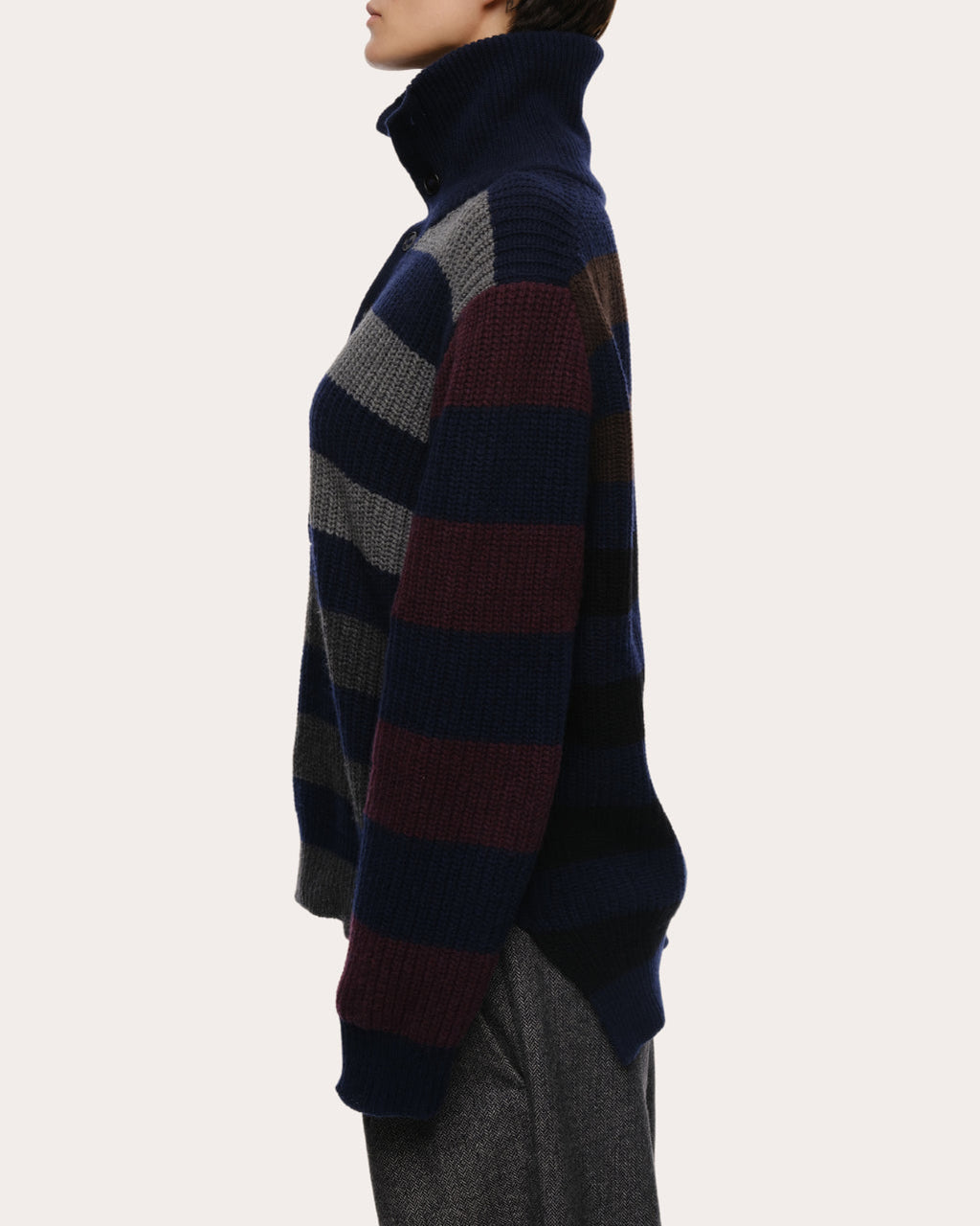 Parker Stripe Cashmere Polo Sweater