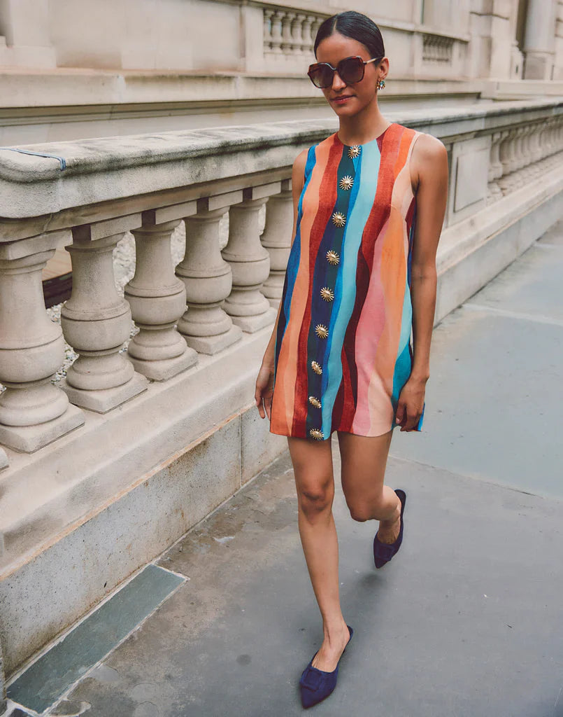 Tuesday Abstract Crepe Mini Dress