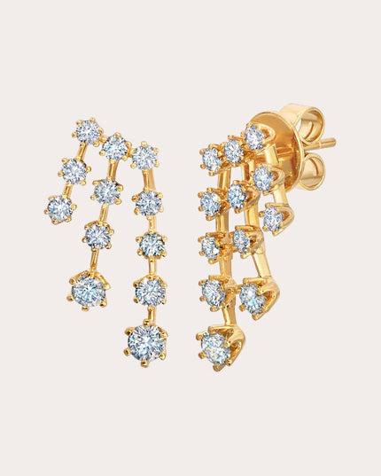 Diamond & 18k Gold Floating Drop Earrings