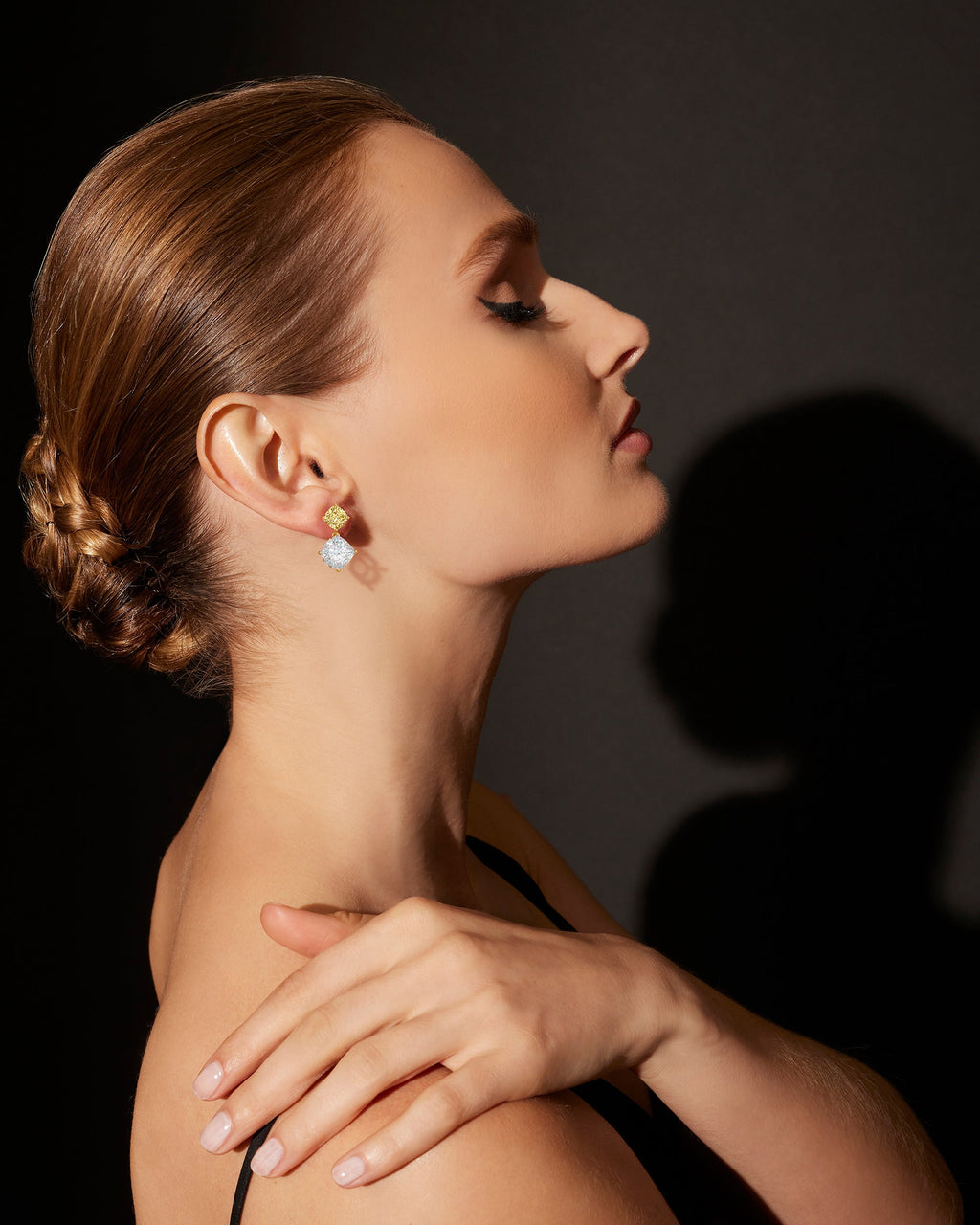 Yellow & White Diamond Orient Express Drop Earrings