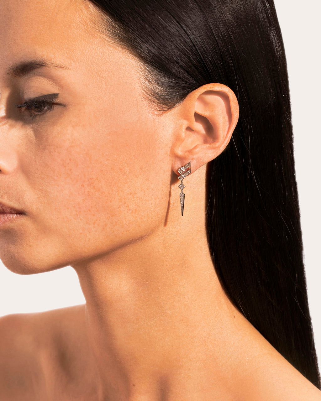 Diamond Stairway Drop Earring