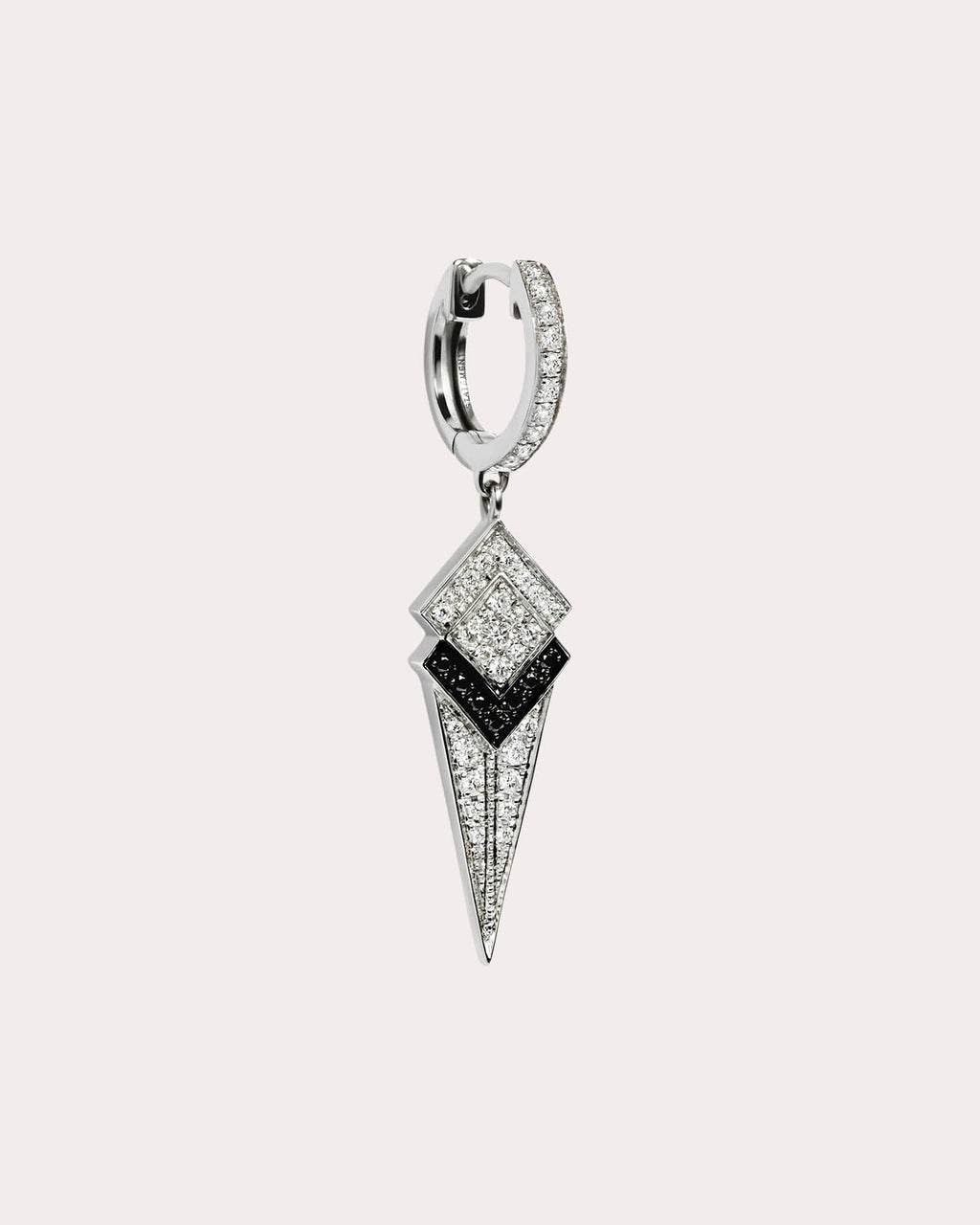 Black & White Diamond Stairway Hoop Earring