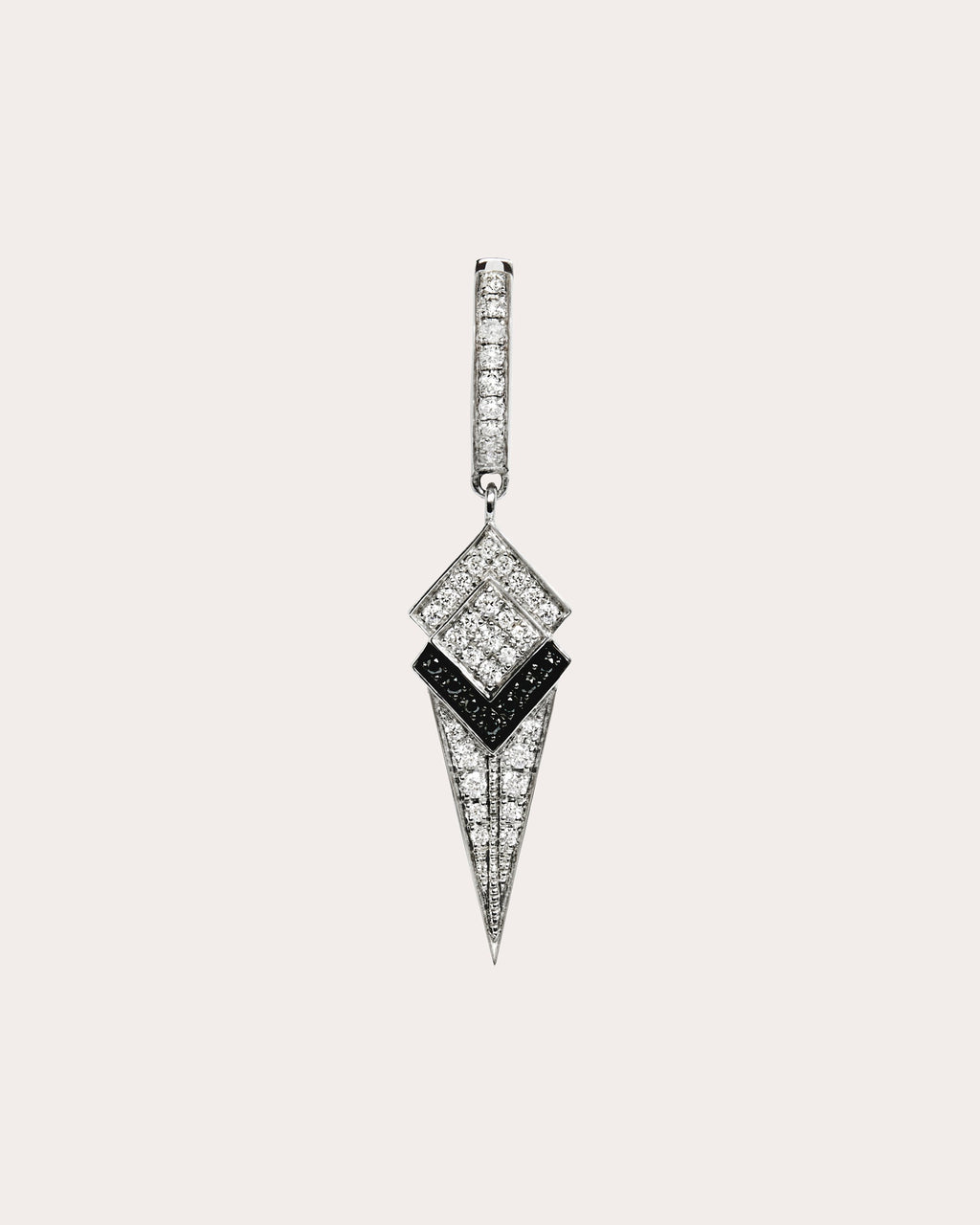 Black & White Diamond Stairway Hoop Earring