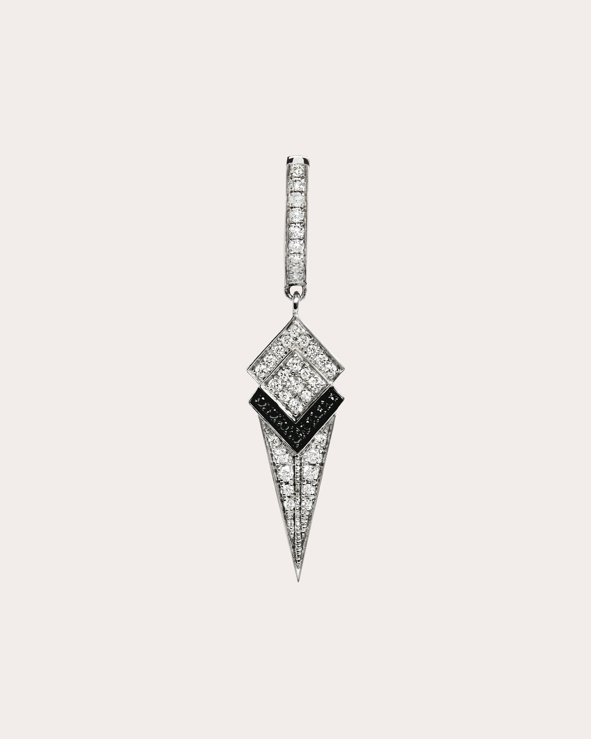 Black & White Diamond Stairway Hoop Earring