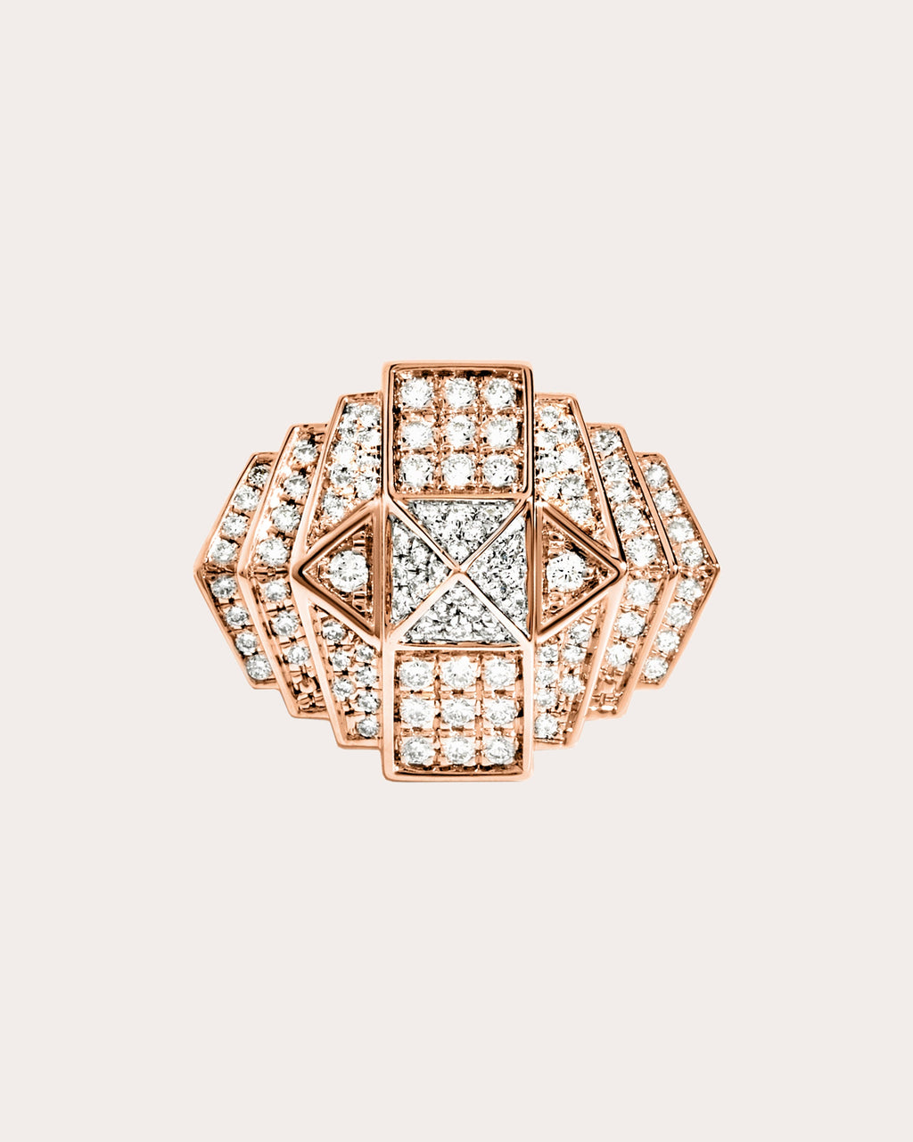 Diamond & 18k Rose Gold Mini Rockaway Ring