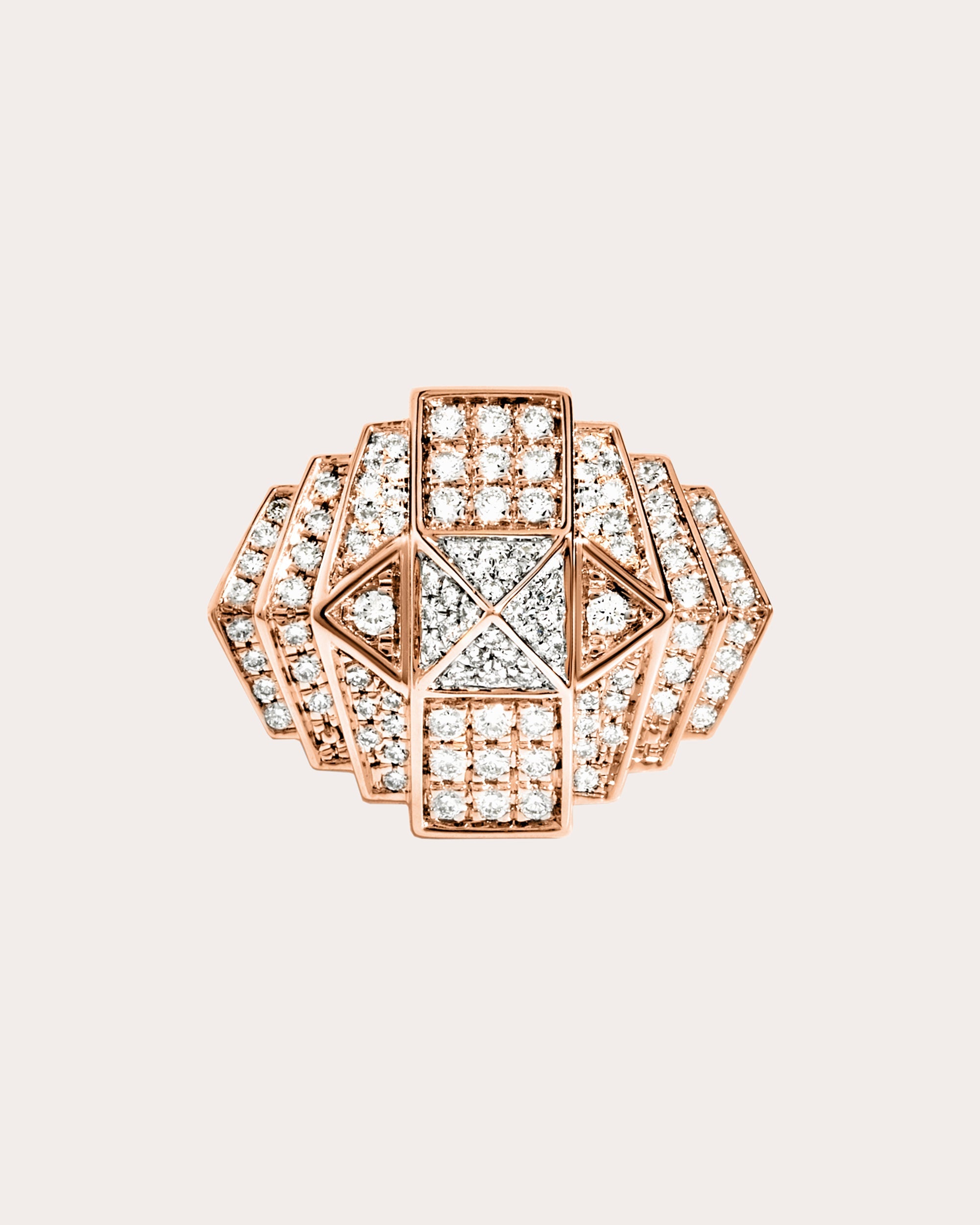 Diamond & 18k Rose Gold Mini Rockaway Ring