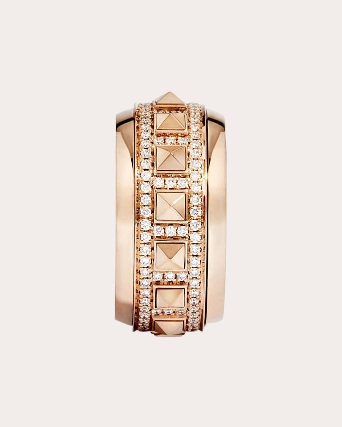 Diamond & 18k Rose Gold Rockaway Spinner Ring