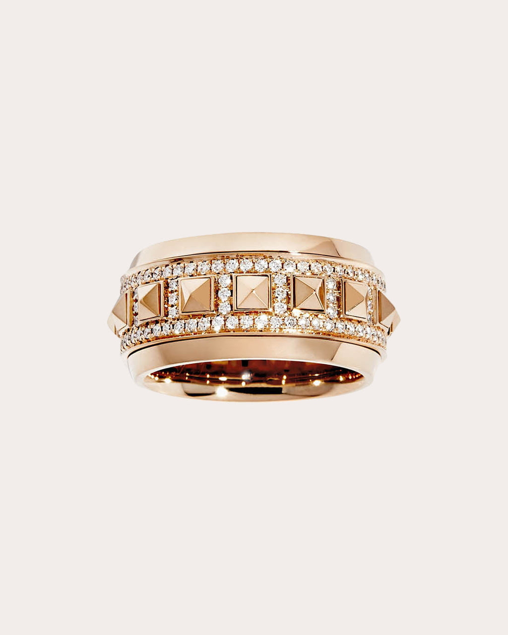 Diamond & 18k Rose Gold Rockaway Spinner Ring