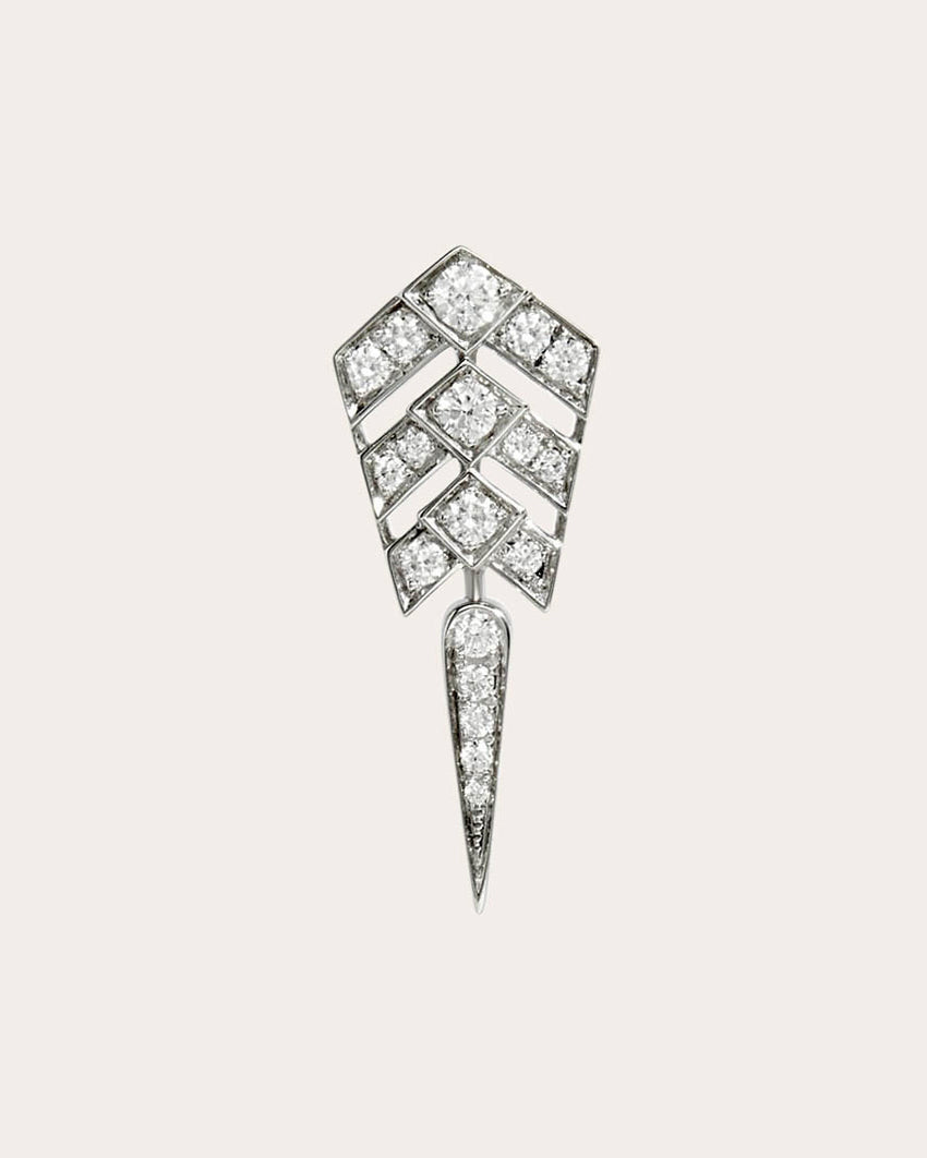 Diamond Small Shield Stairway Drop Earring