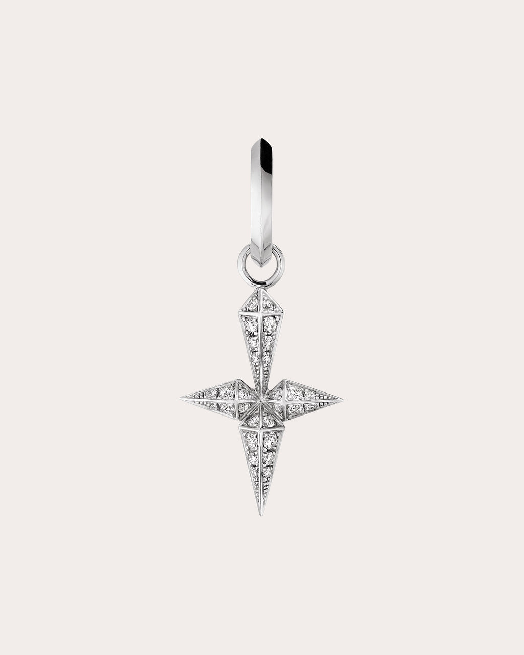 Rockaway Rhodium-Plated Sterling Silver Diamond Single Earring