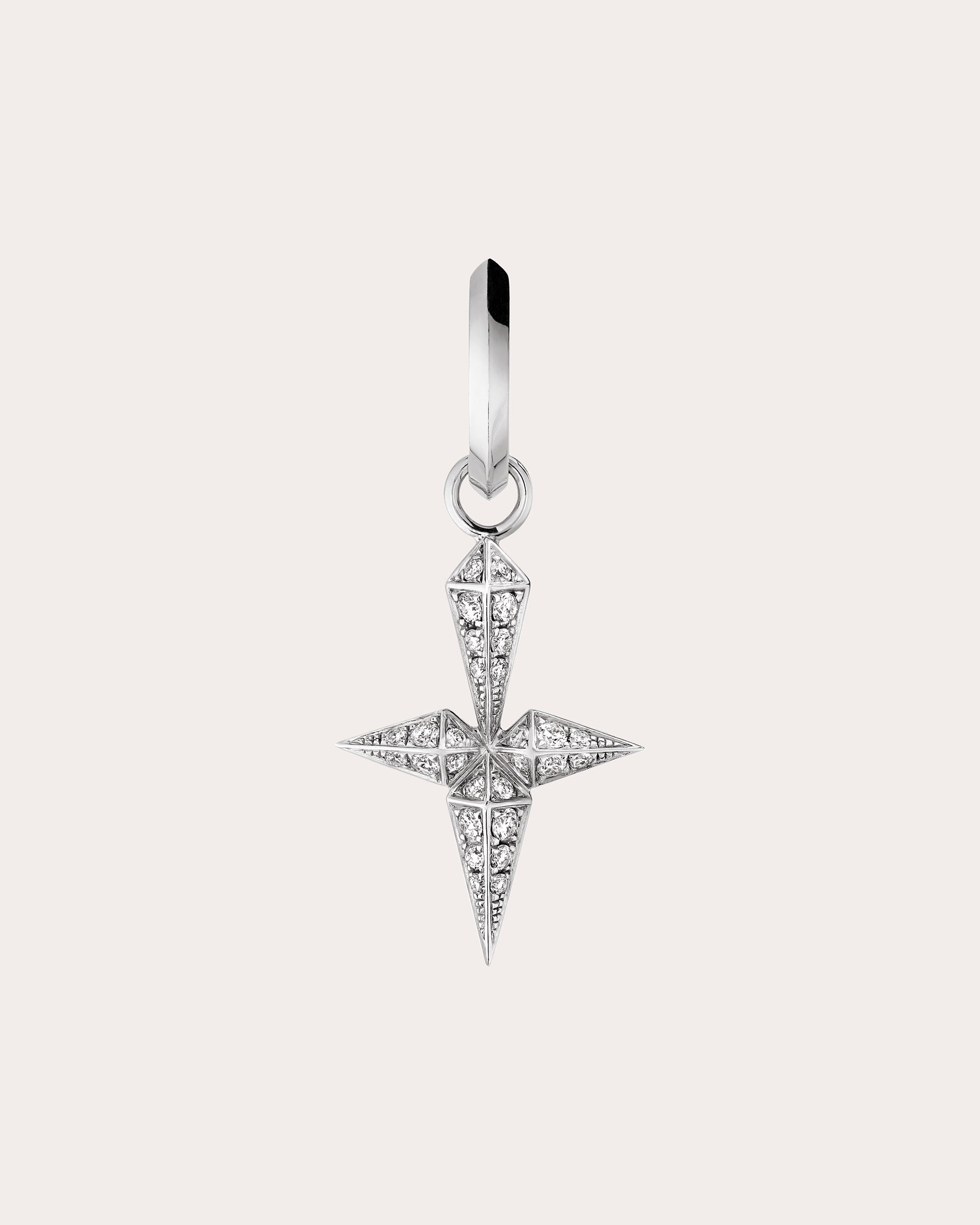 Rockaway Rhodium-Plated Sterling Silver Diamond Single Earring