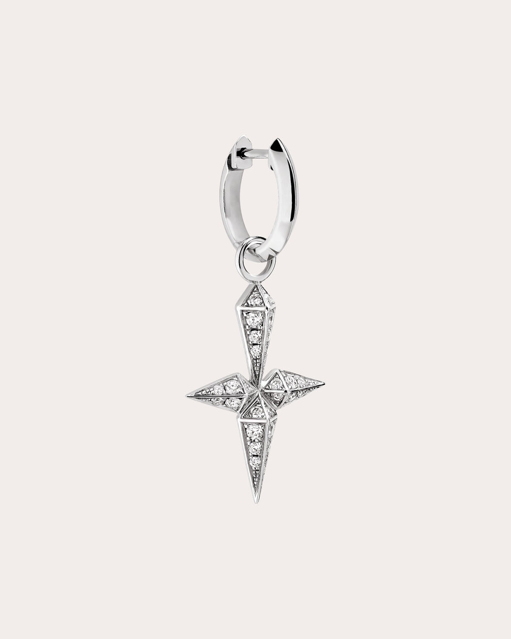 Rockaway Rhodium-Plated Sterling Silver Diamond Single Earring