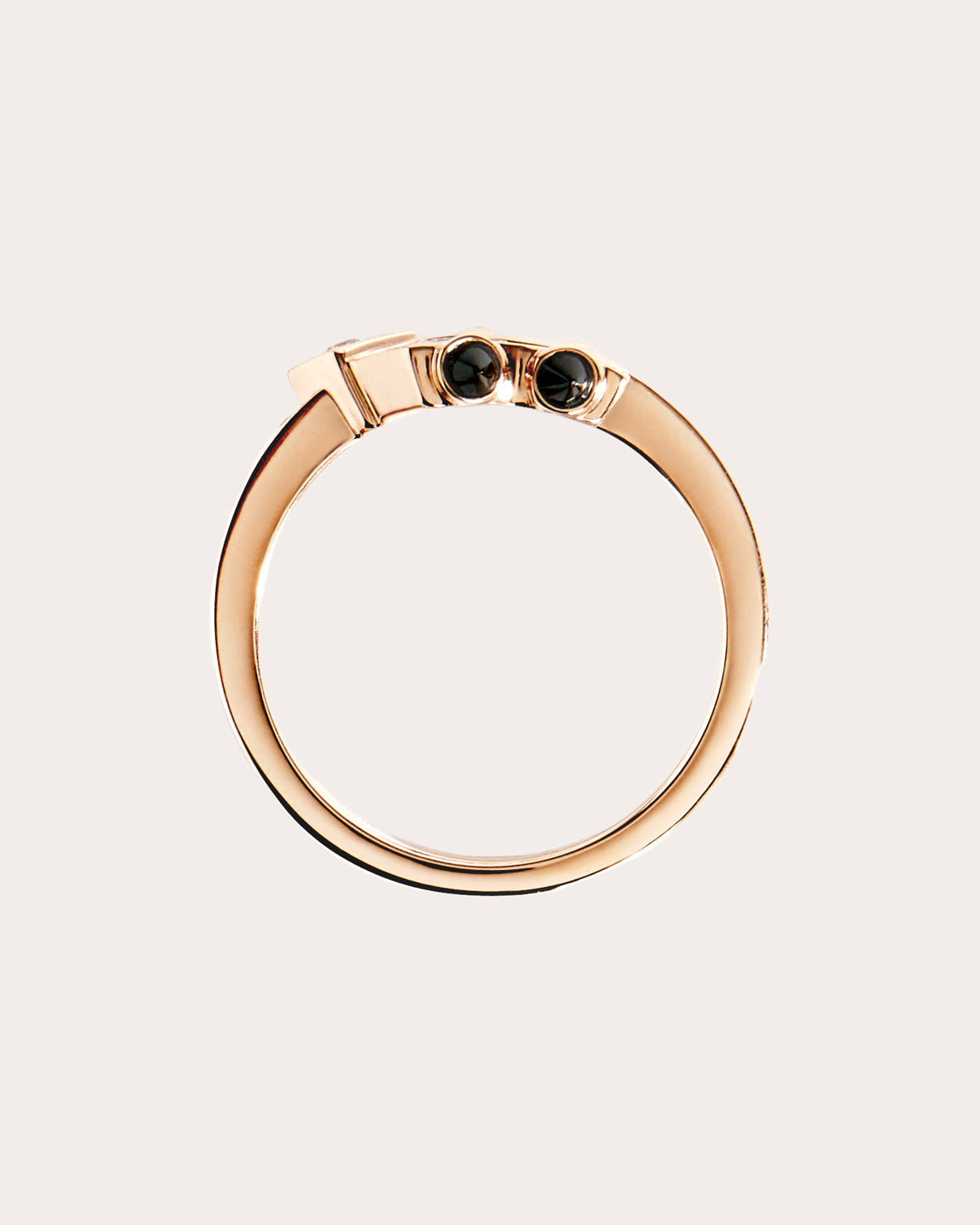 Black Agate & Diamond Mini Spike Ring