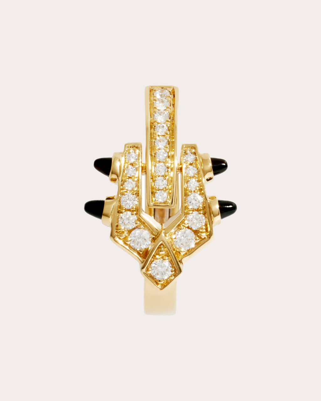 Agate & Diamond Spike Hoop Earring