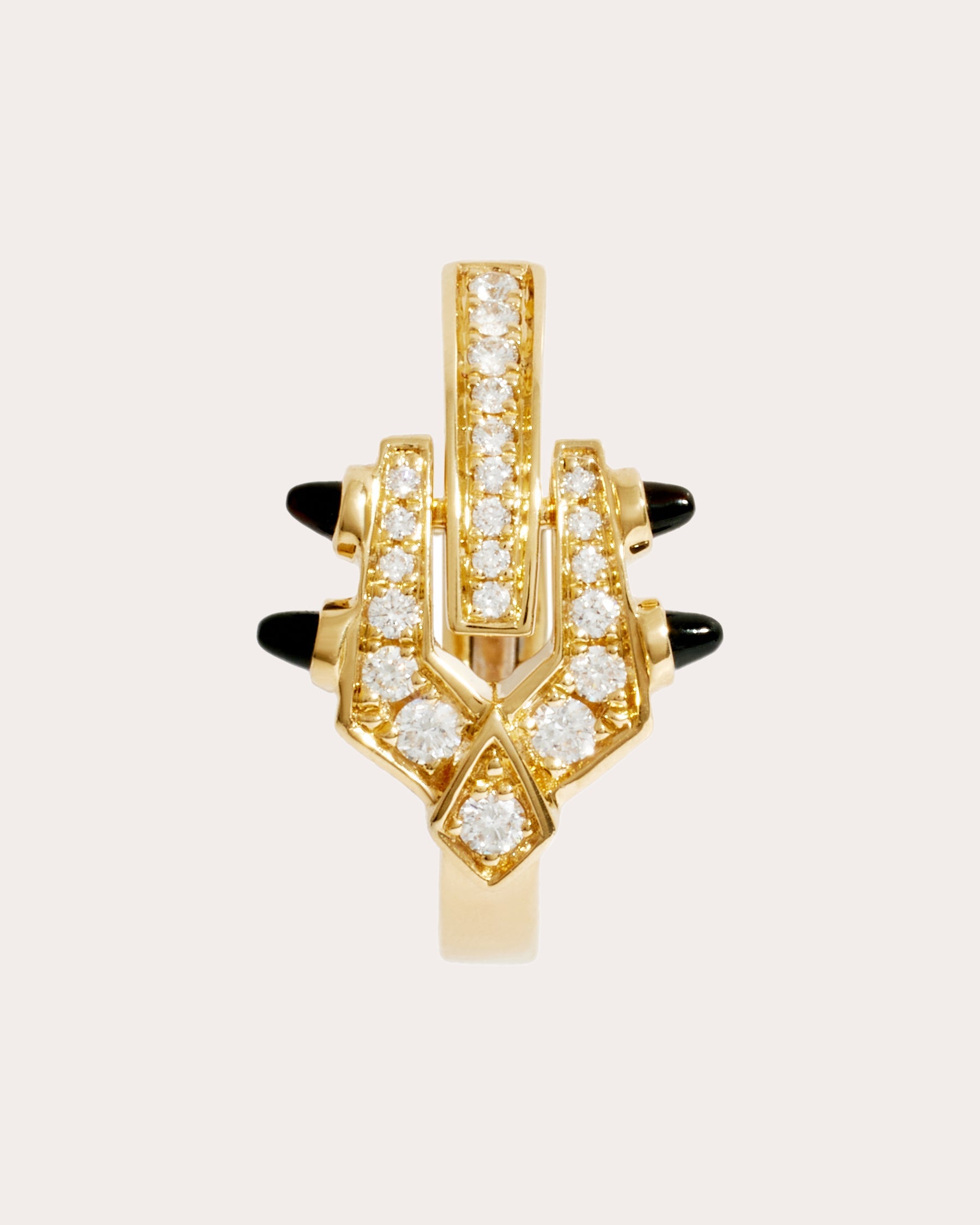 Agate & Diamond Spike Hoop Earring