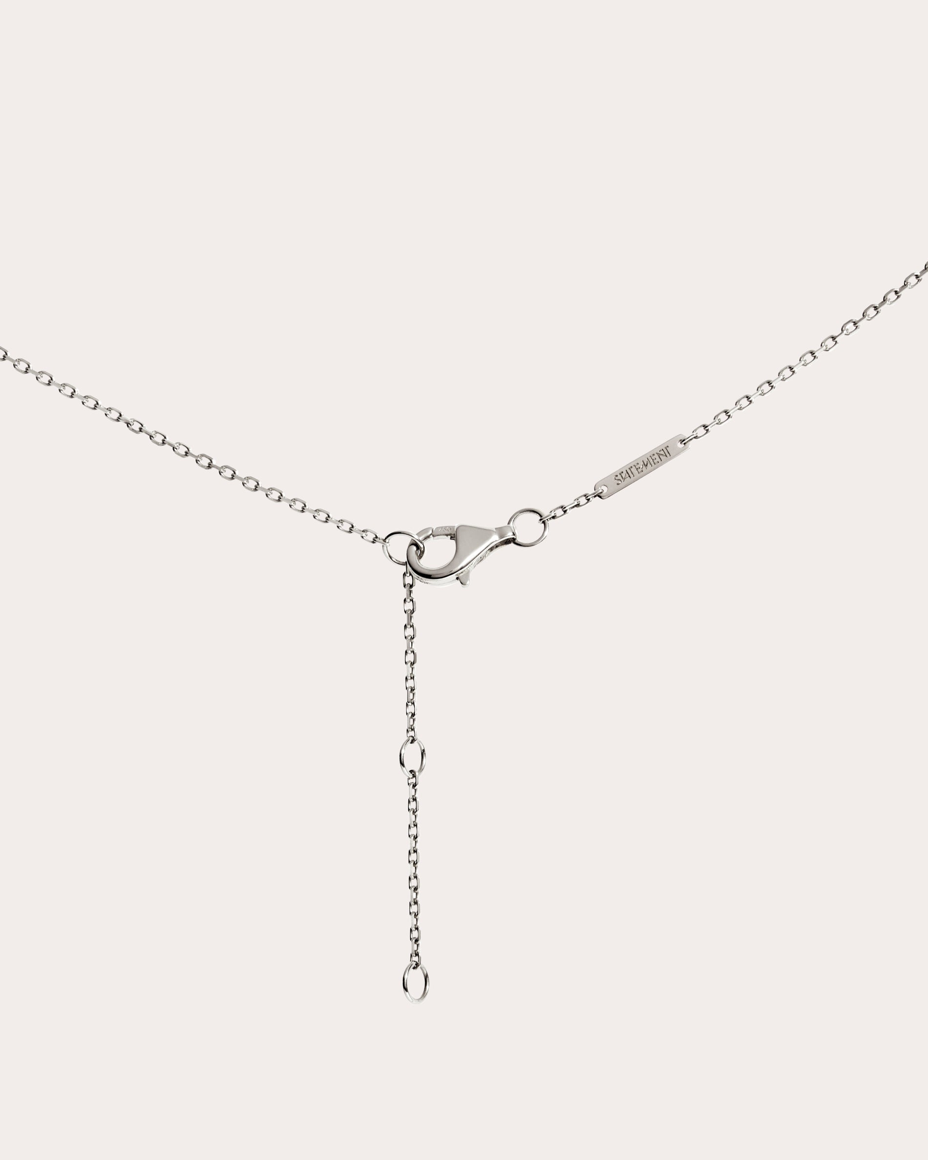 Spike Rhodium-Plated Sterling Silver Black Agate and Diamond Pendant Necklace